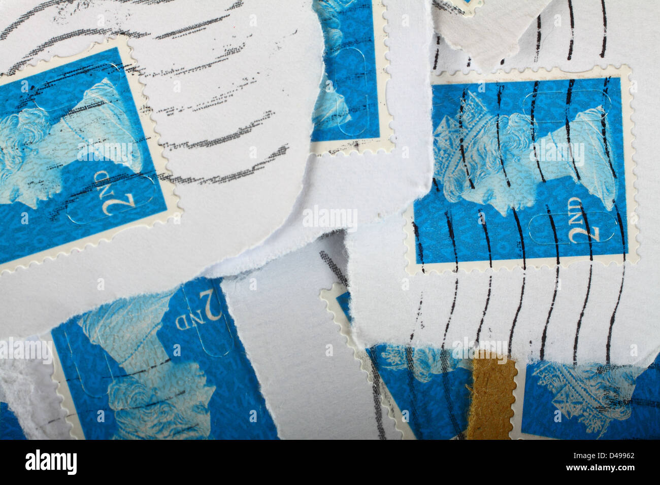 2. Klasse-Briefmarken verwendet Stockfoto