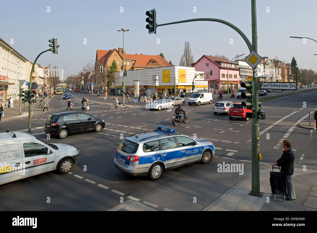 Berlin, Deutschland, Kreuzung Leonor Straße / Kaiser Wilhelm Straße Stockfoto