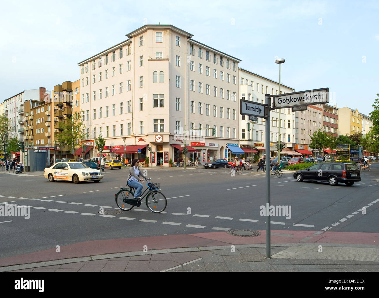 Berlin, Deutschland, Kreuzung Turmstrasse und Gotzkowskystrasse in Berlin-Moabit Stockfoto