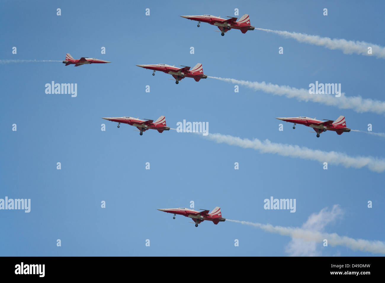 Berlin, Deutschland, Formationsflug der Kampfflugzeuge F-5E Tiger II Stockfoto