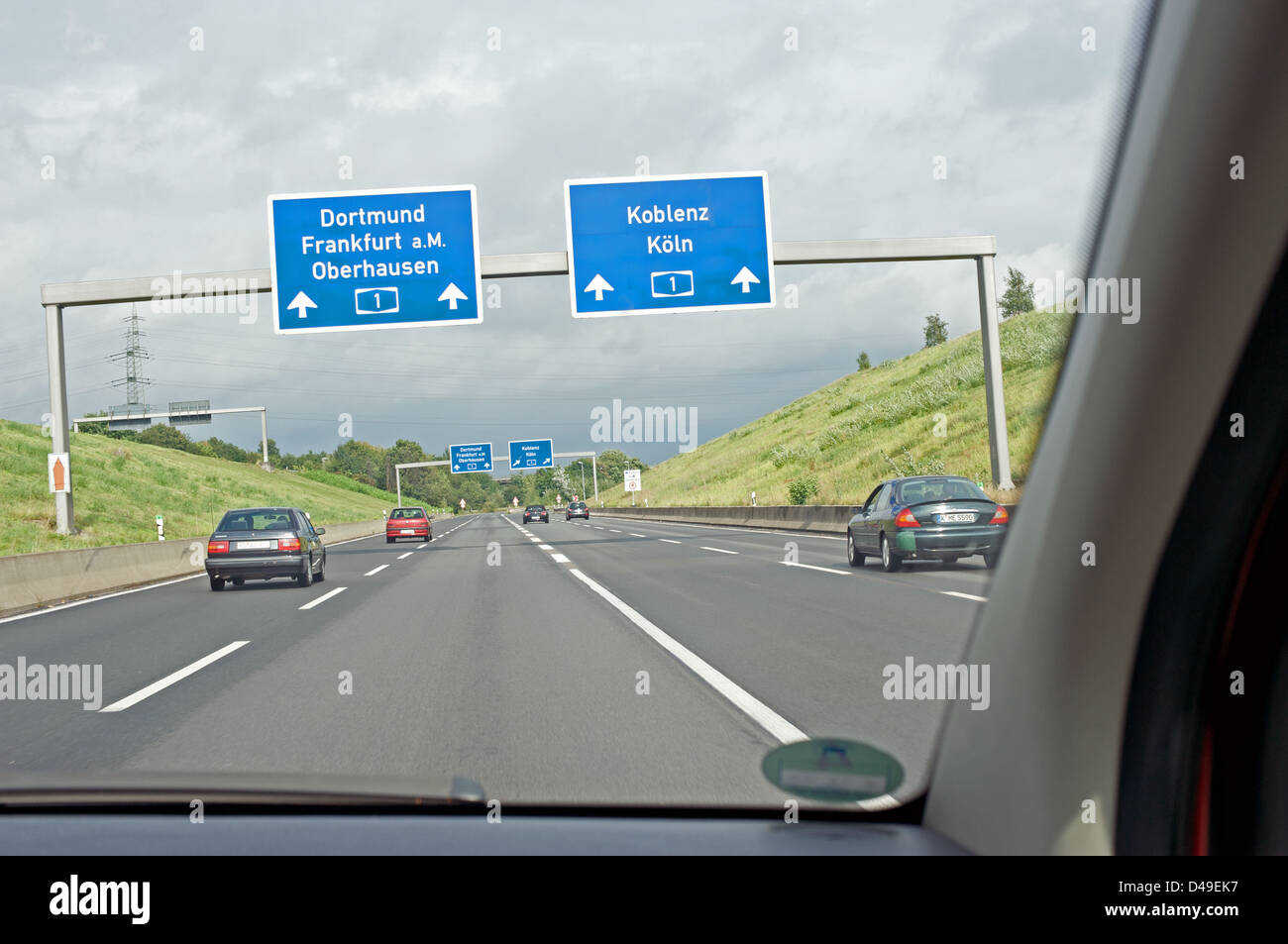 Autobahn 1 (A1) Leverkusen Deutschland Stockfoto