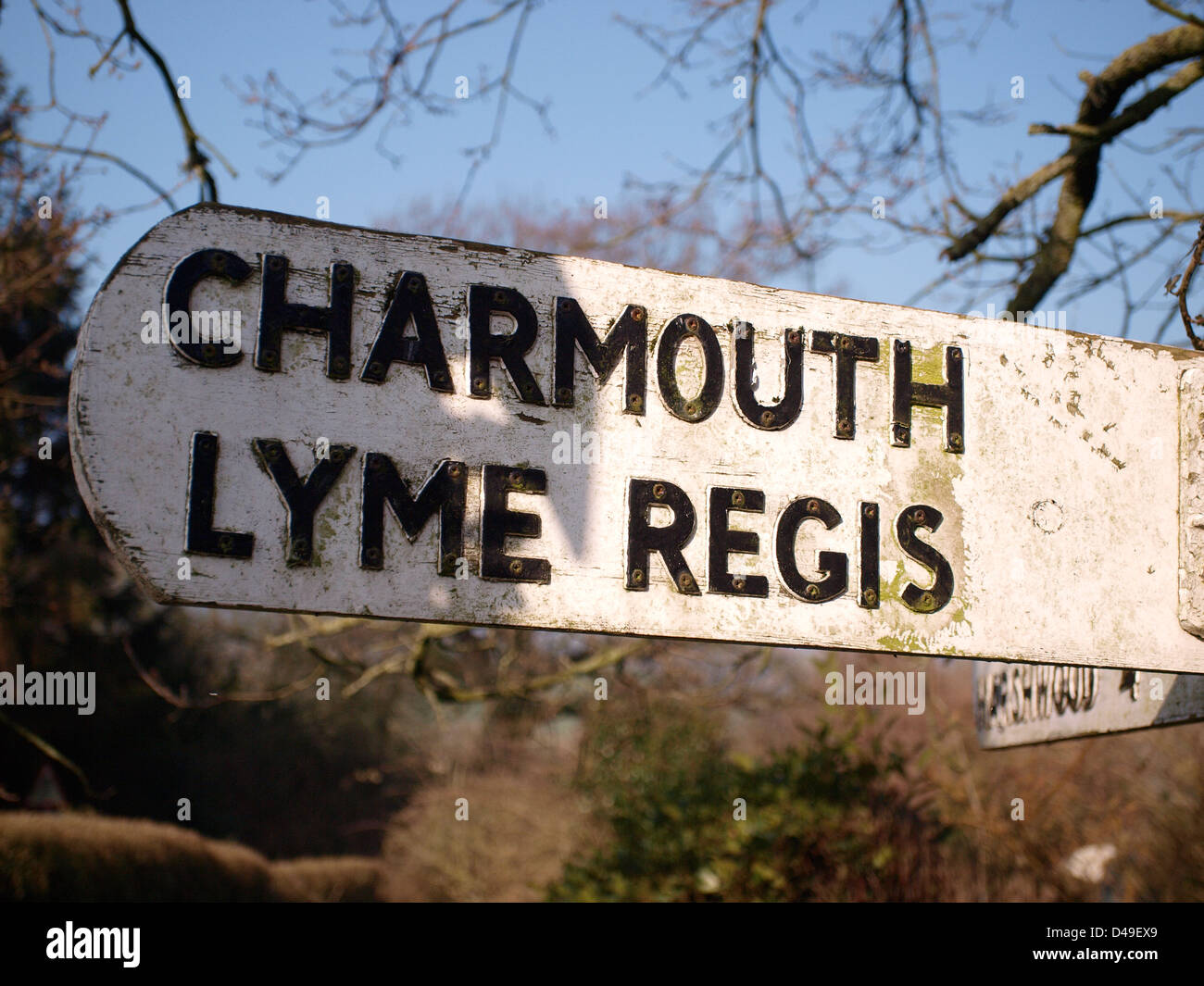 Melden Sie sich Charmouth und Lyme Regis Stockfoto