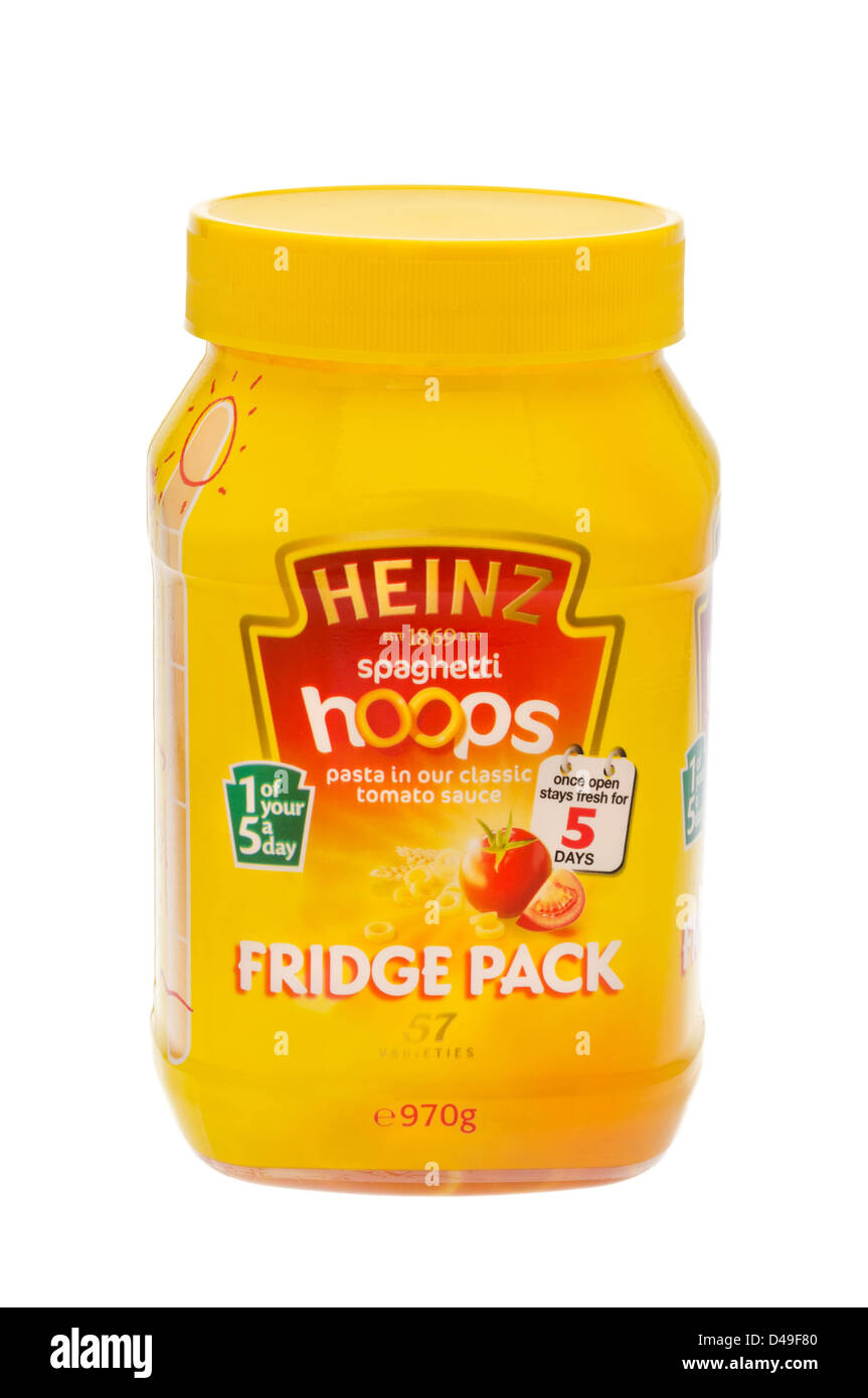 Heinz Spaghetti Reifen Kühlschrank Pack. Stockfoto