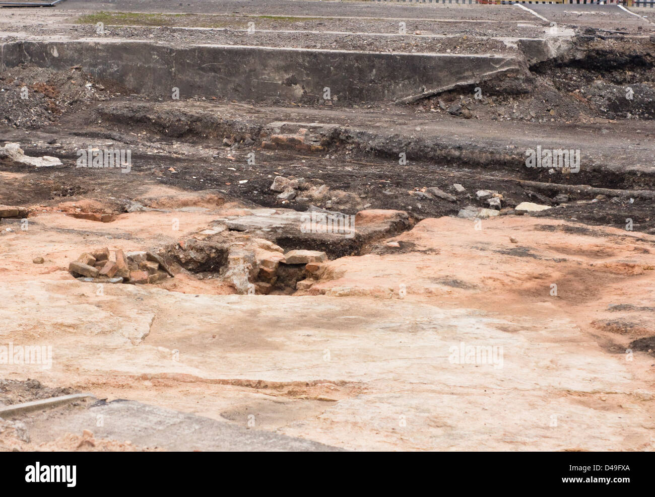 Archäologische Ausgrabungen in Wapping Wharf Bristol Stockfoto