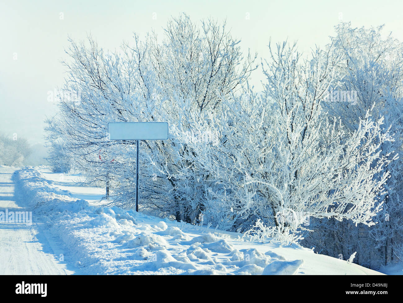 Eingang der abstrakten Stadt Winterlandschaft Stockfoto