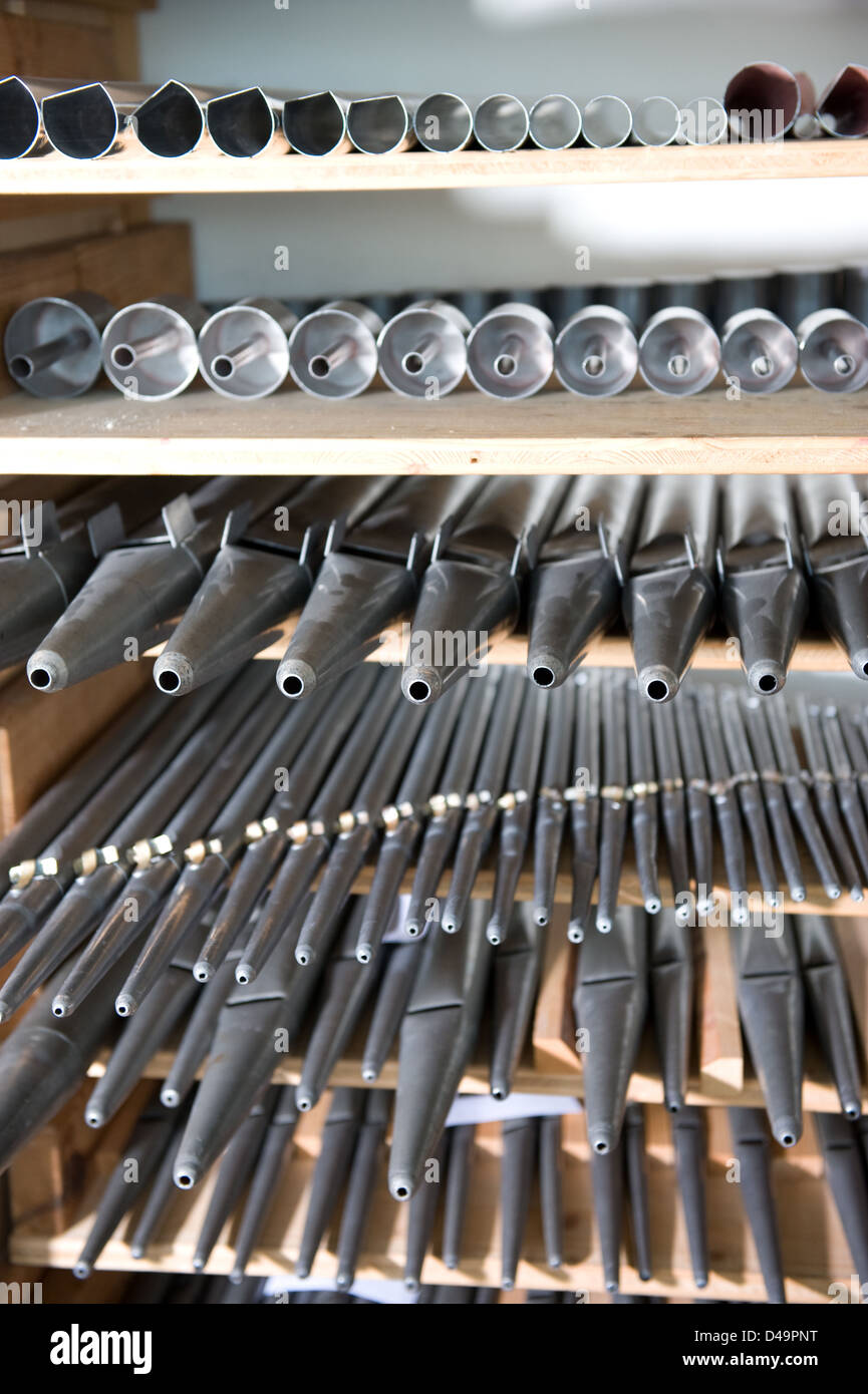 Meiningen, Deutschland, verschiedene Rohre eines Organs Stockfoto