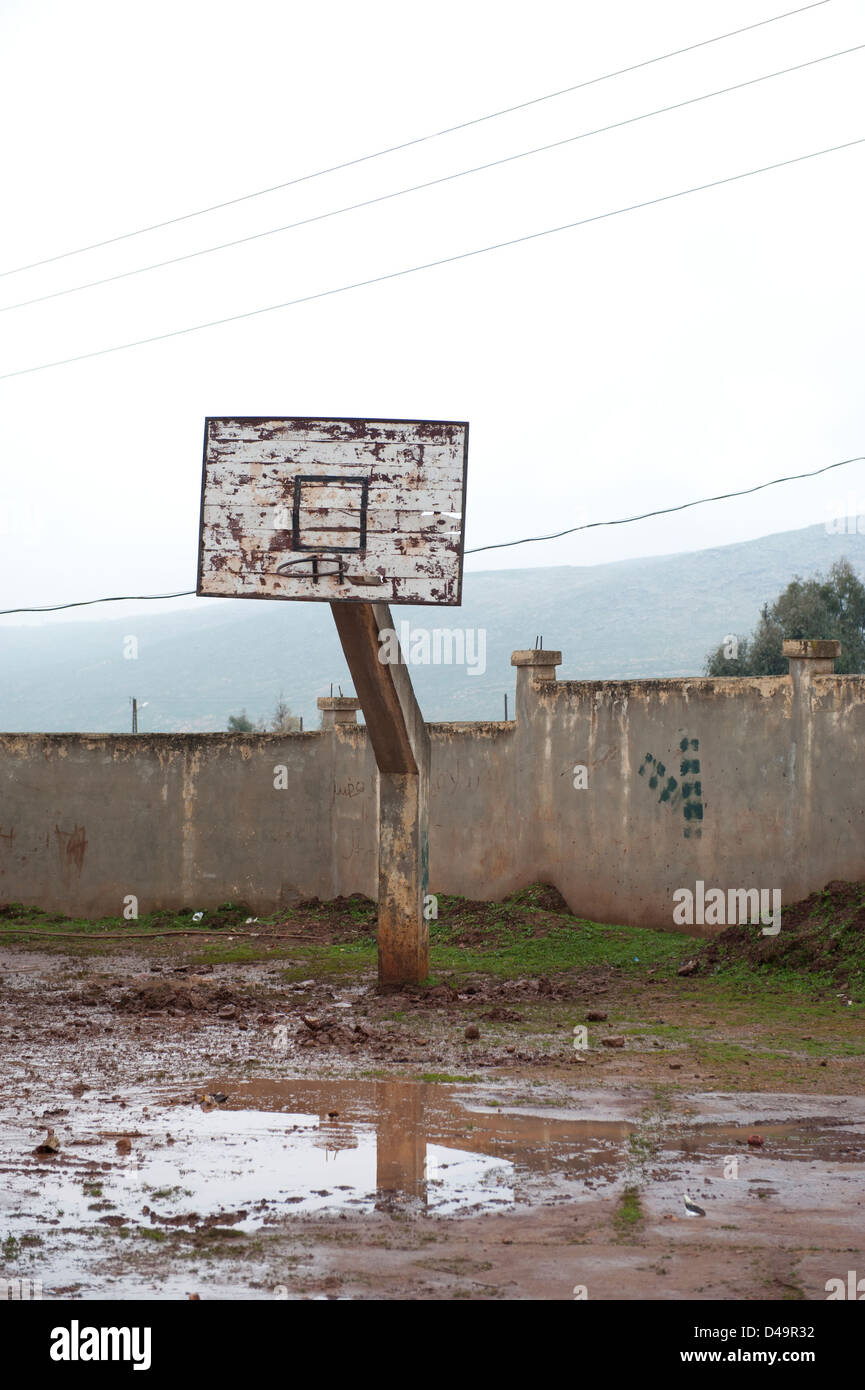 Eine verlassene Schulhof, Hama, Syrien Stockfoto