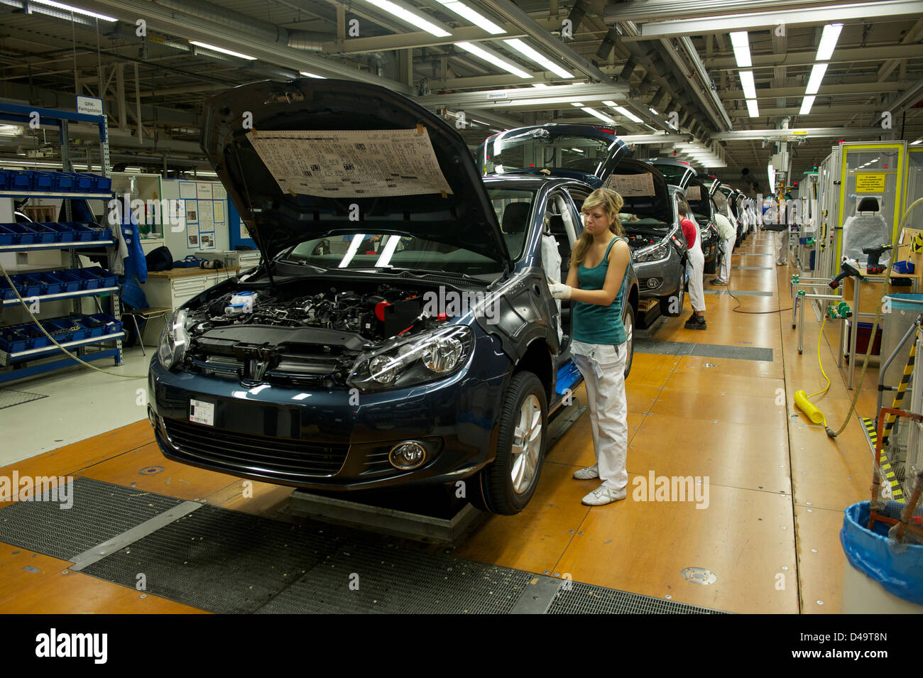 Wolfsburg, Deutschland, die Produktion des VW Golf A6 Stockfoto