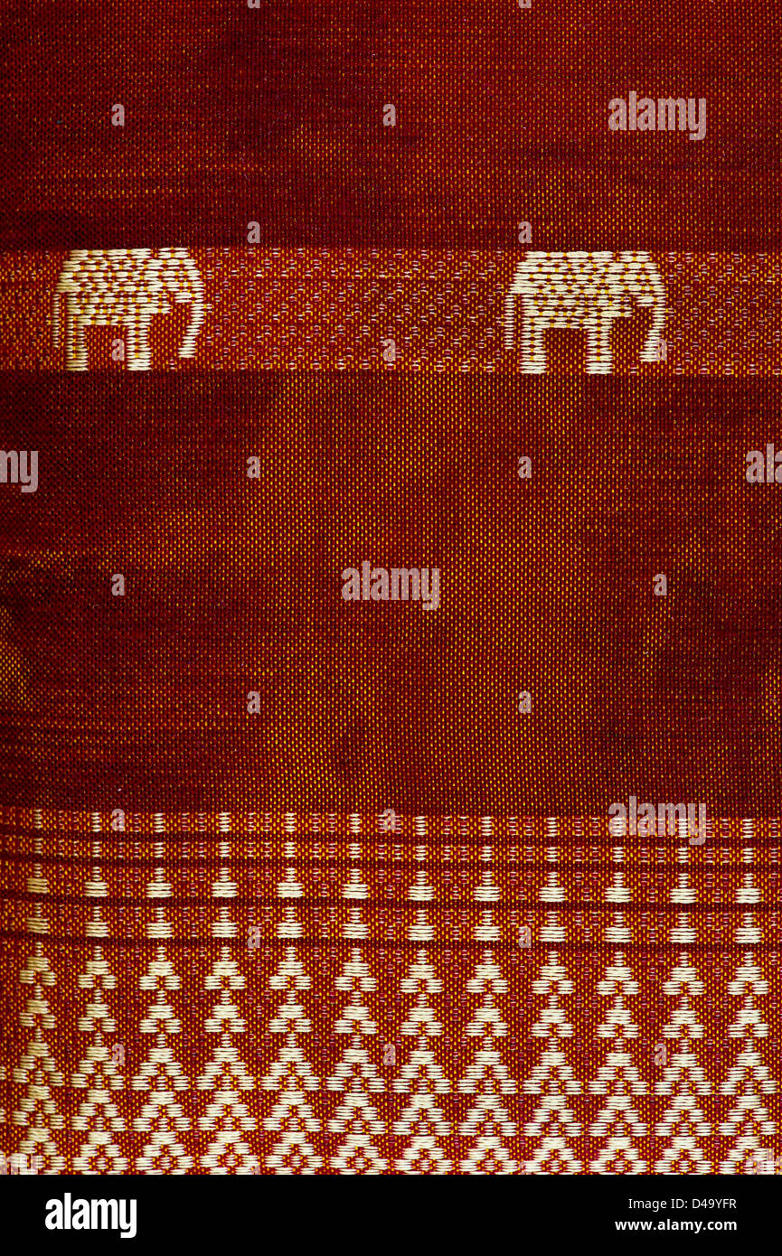 Indische Stoff mit Elefanten design Stockfoto