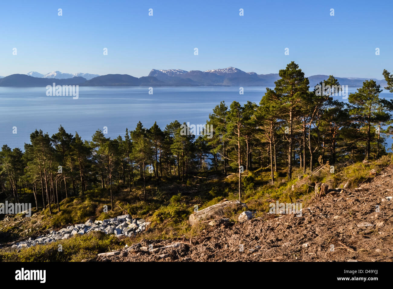 Blick von der Baustelle in Strandvik Norwegen Stockfoto