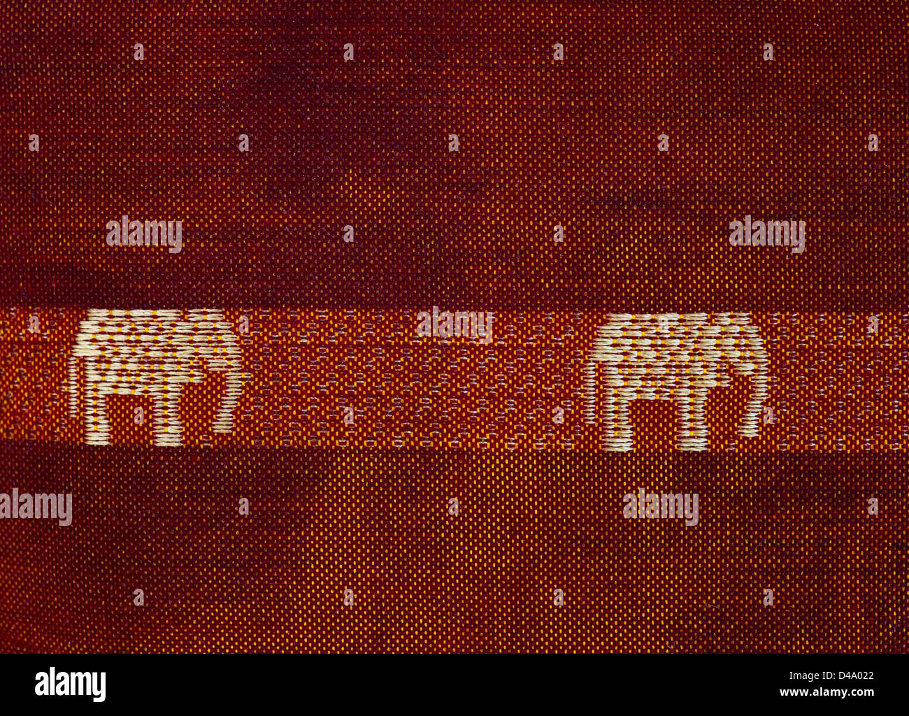 Indische Stoff mit Elefanten design Stockfoto