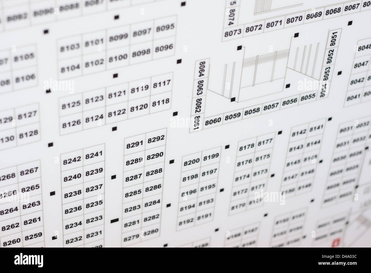 Lageplan für Messestände Stockfoto