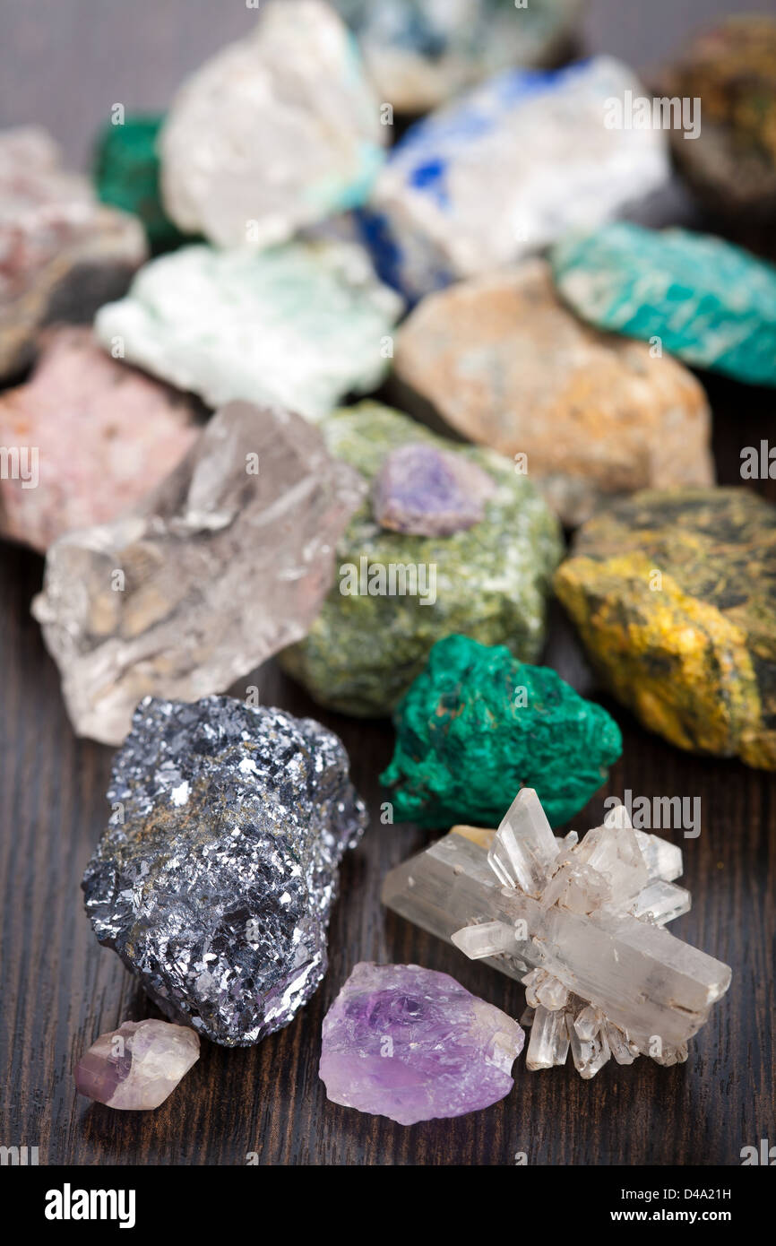 verschiedene Mineralien Stockfoto