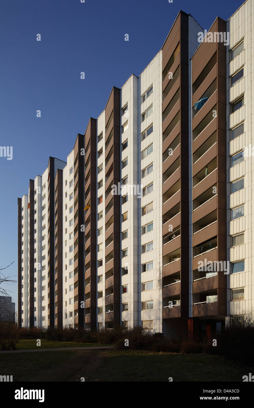 Berlin, Deutschland, die Fassade eines Hauses in Berlin-Gropiusstadt Stockfoto