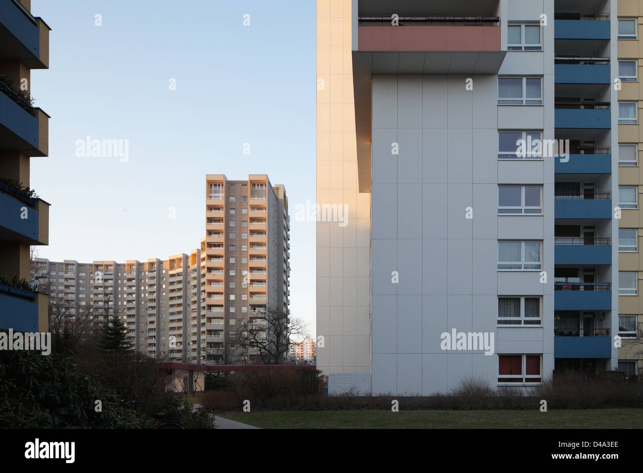Berlin, Deutschland, Wolkenkratzer in Berlin-Gropiusstadt Stockfoto