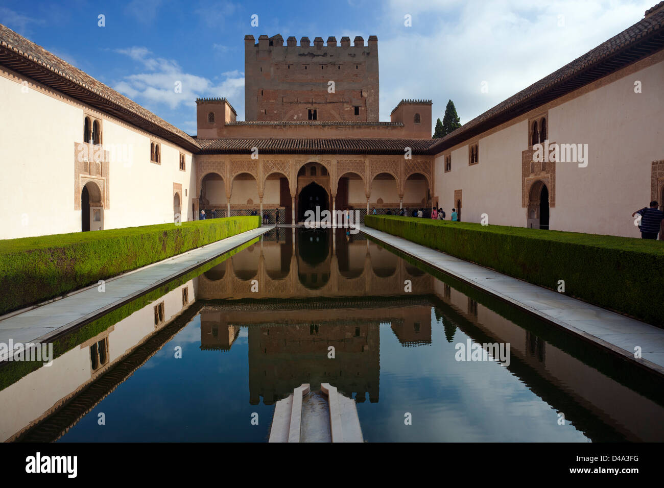 Südliche Galerie am Hofe des Myrten in Granada, Spanien Stockfoto