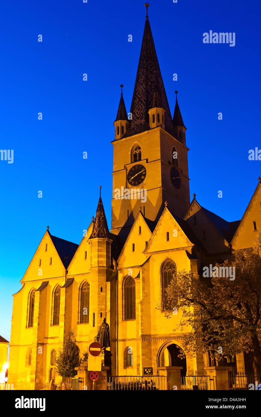 Sehenswürdigkeit in Sibiu Stadt, Bagagen der Dämmerung, Street-view Stockfoto