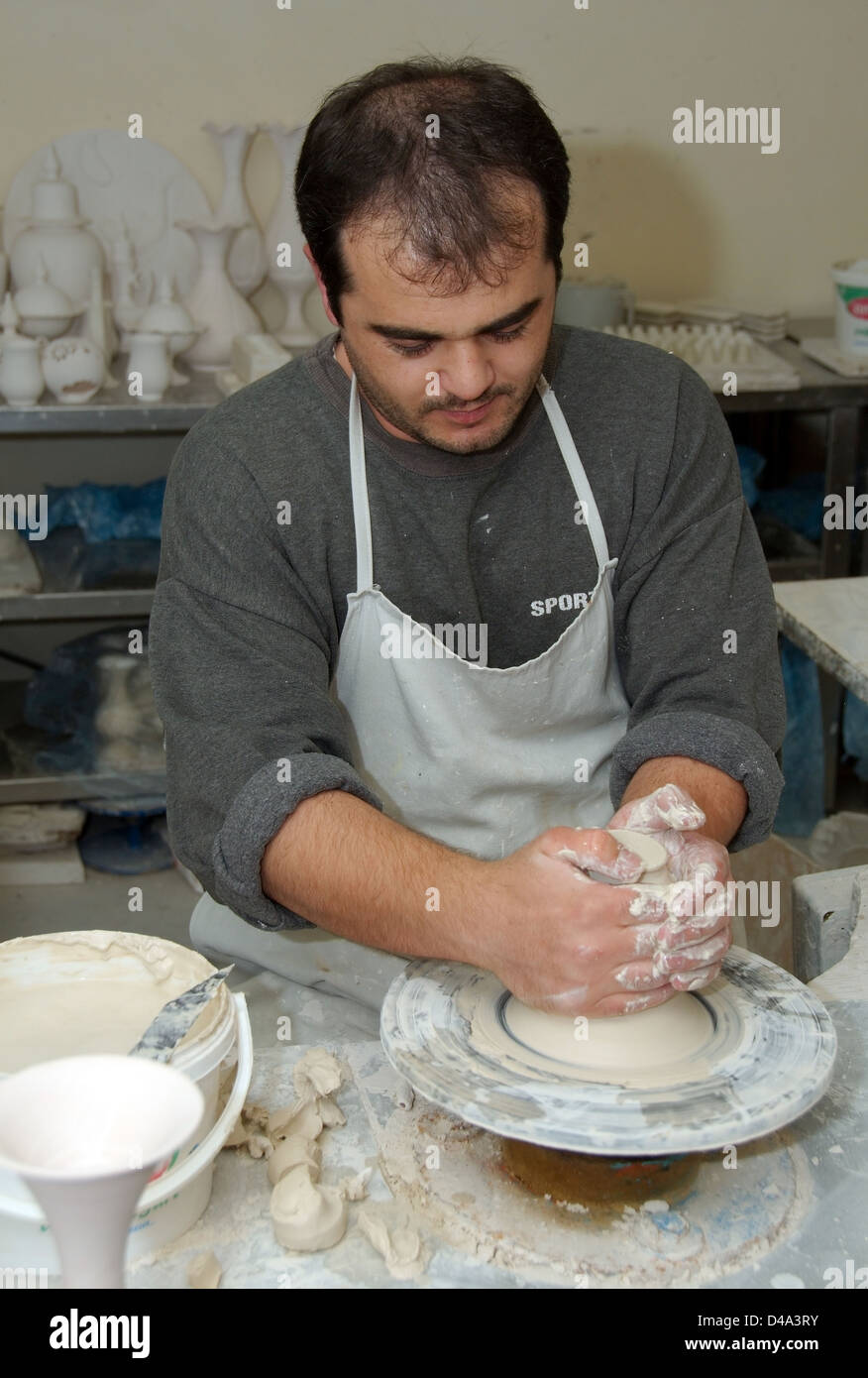 Potter arbeiten in Keramik, Provinz Muğla, Türkei Stockfoto