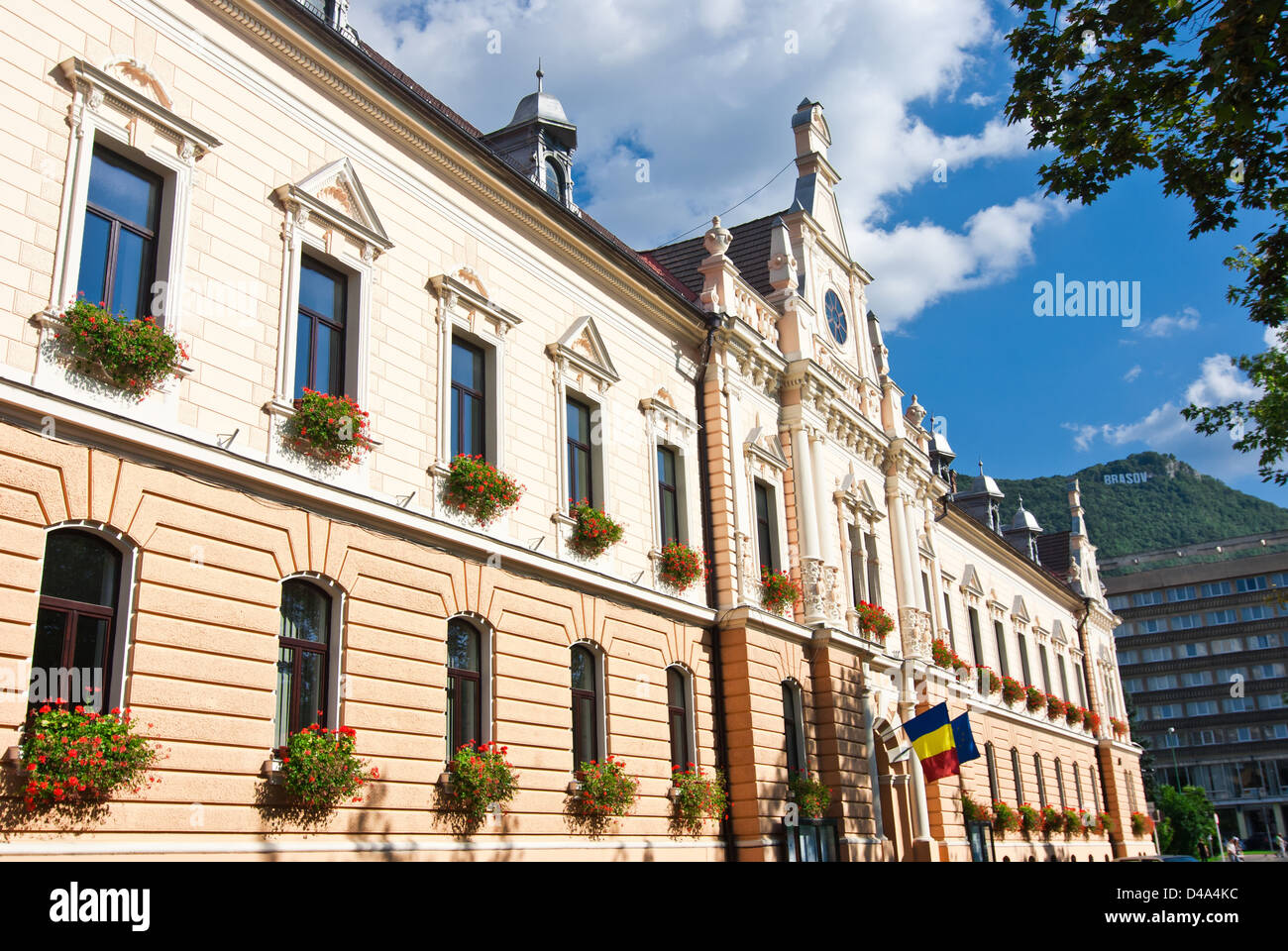 Brasov Rathaus erfolgt eine neobarocke Architektur-Stil, aus XIX Jahrhundert Stockfoto