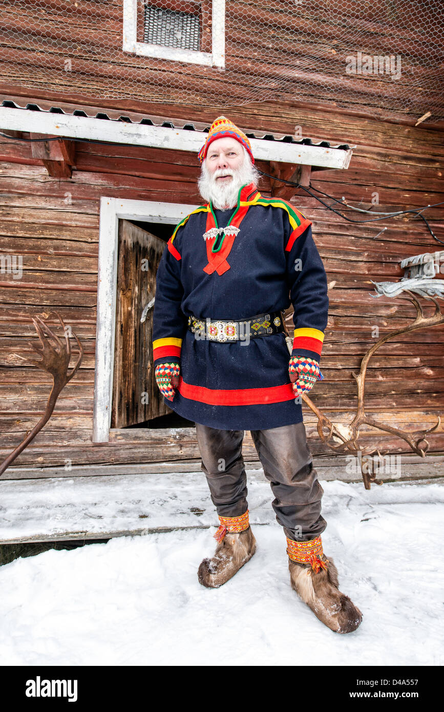 Sami Leute Mann schwedischen Lappland Schweden Skandinavien Stockfoto