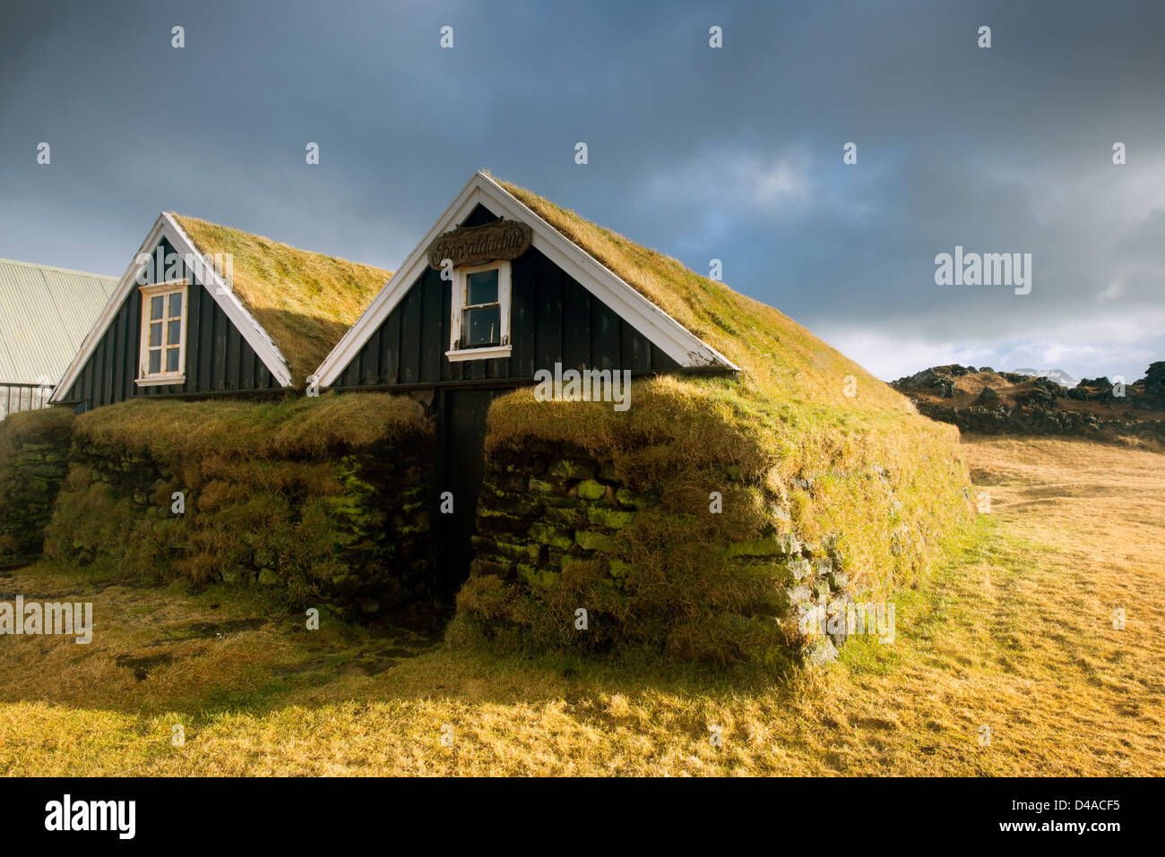 Isländische Torfhaus Stockfoto