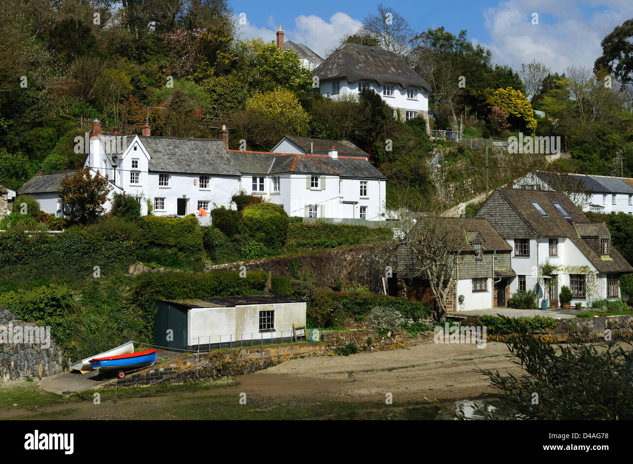 Das Dorf Helford in Cornwall, Großbritannien Stockfoto