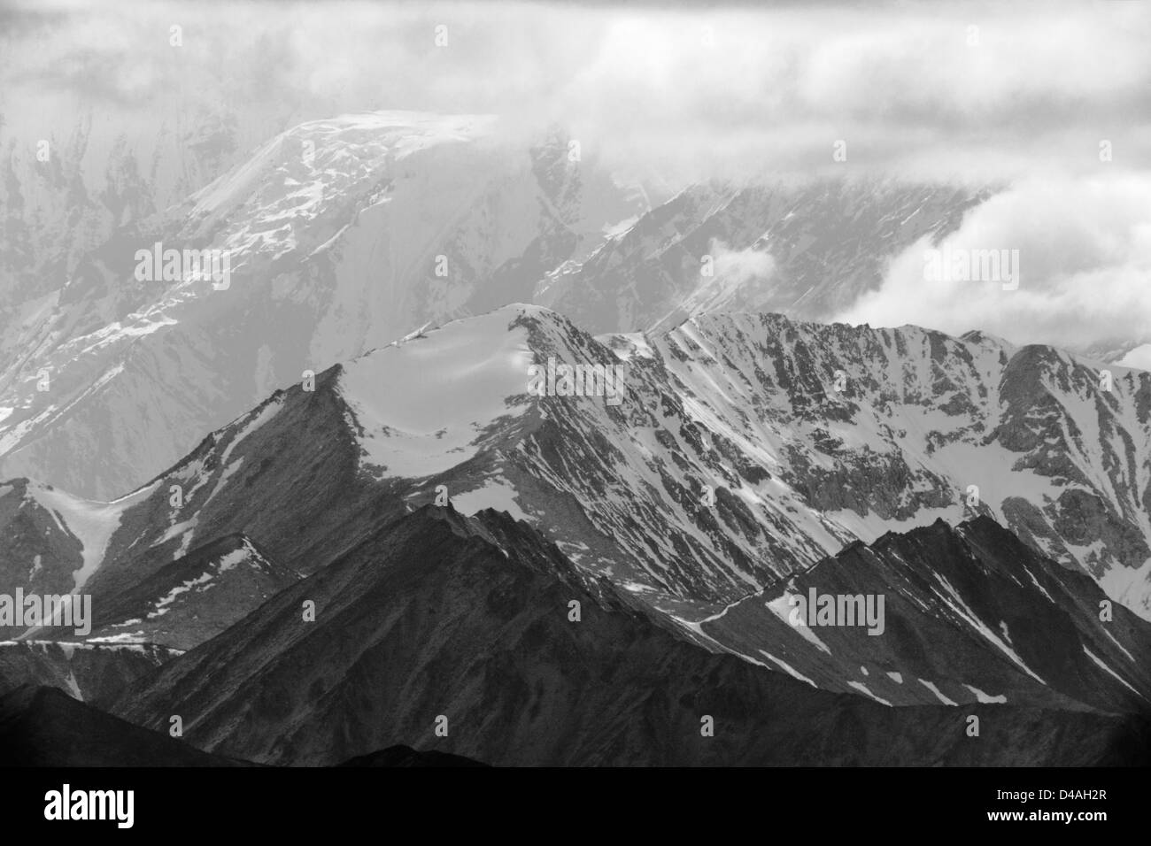 Blick auf die Alaska Range vom Highway Pass, Denali National Park, Alaska, USA Stockfoto