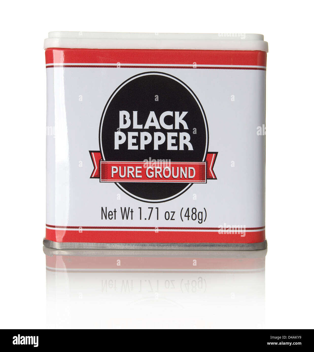 Dose mit schwarzem Pfeffer Stockfoto