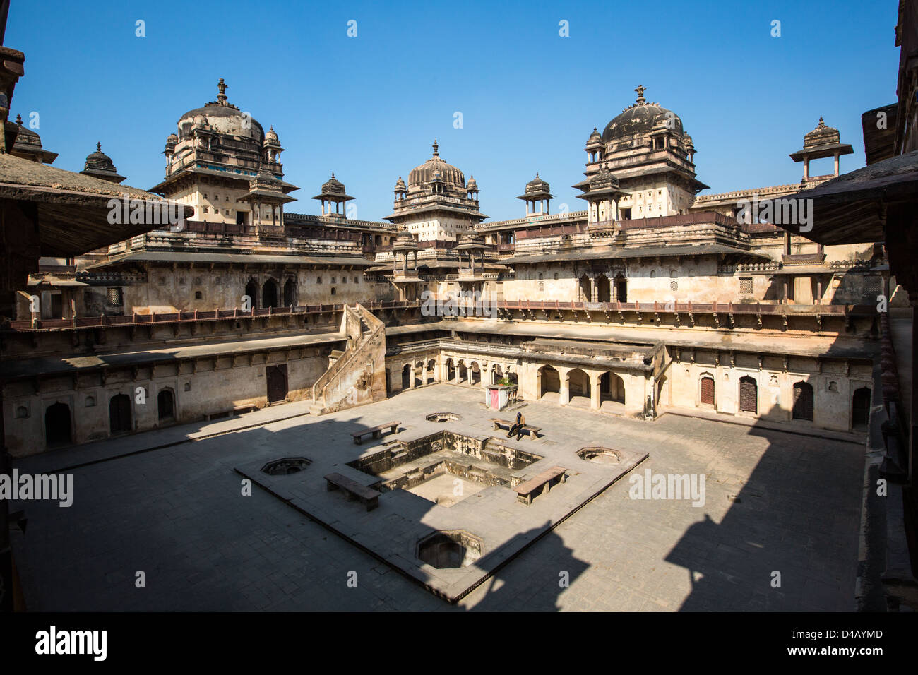 Jahangir Mahal innerhalb Orchha Forts, Orchha, Indien Stockfoto