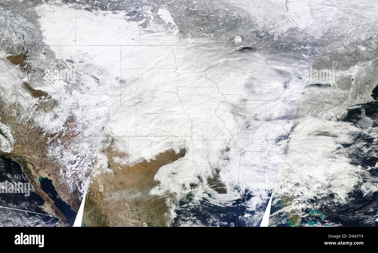 NASA-Satelliten erfassen Monster Wintersturm Stockfoto