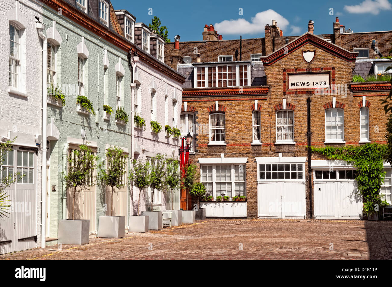 Gemütliche Mews Häuser in Chelsea, London, England, UK Stockfoto