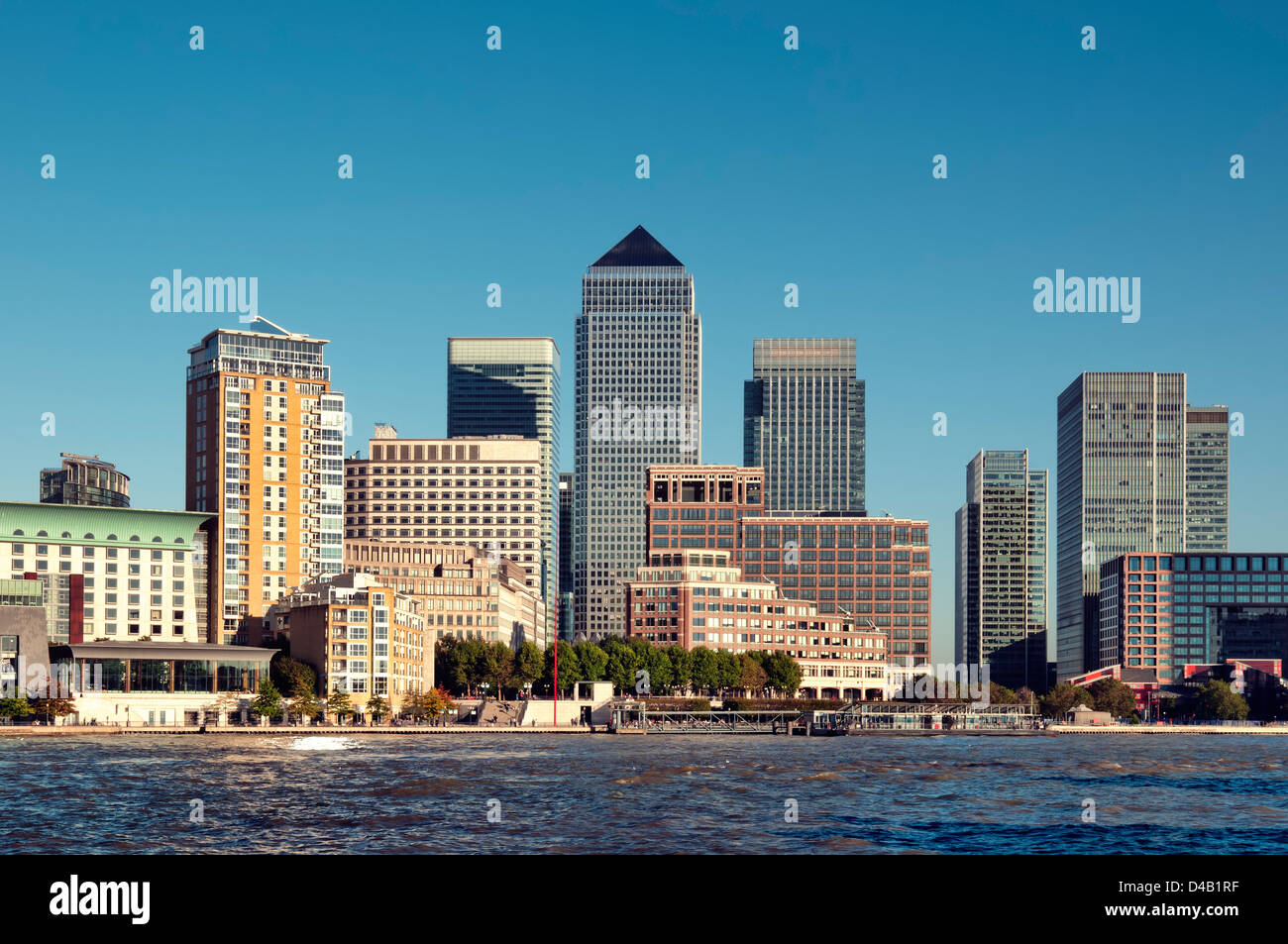 Canary Wharf Finanzzentrum in London. Stockfoto