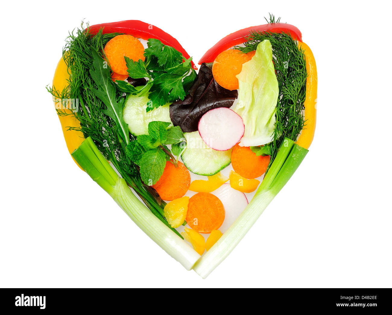 Herzform gemacht von Gemüse Stockfoto