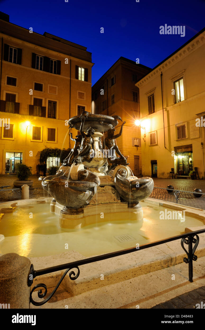 Italien, Rom, jüdisches Ghetto, Piazza Mattei, Schildkrötenbrunnen Stockfoto