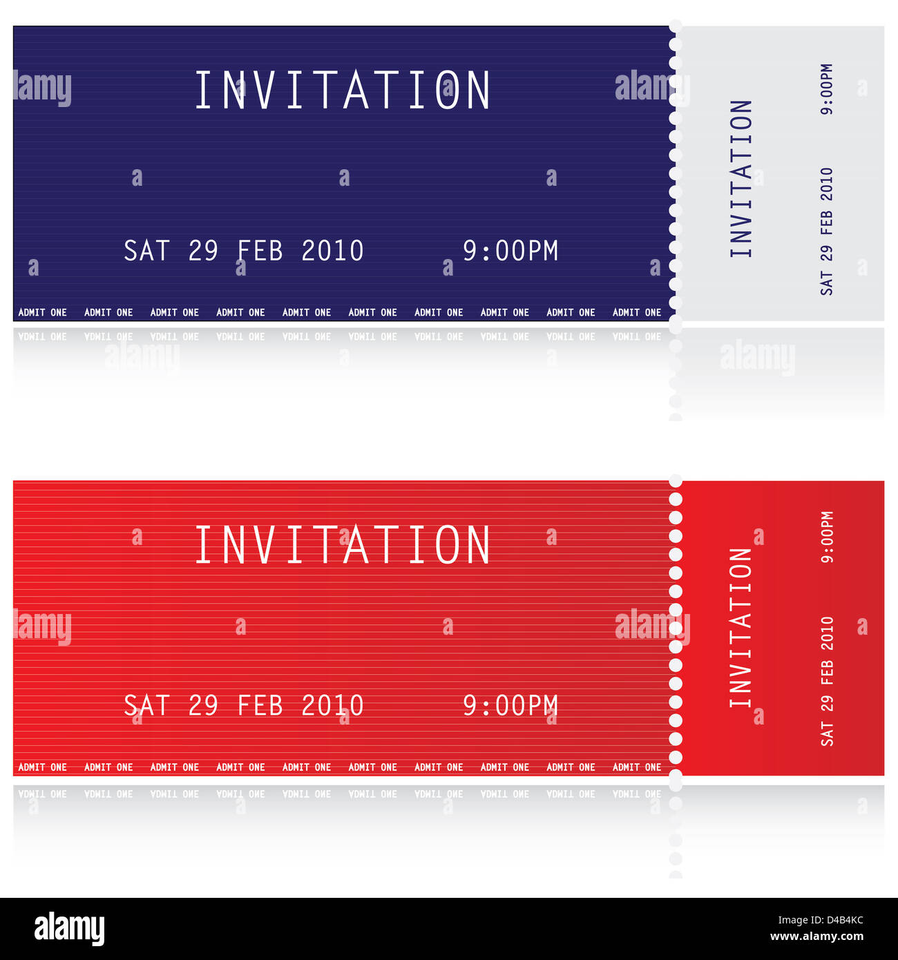 Abbildung zwei Tickets Stockfoto