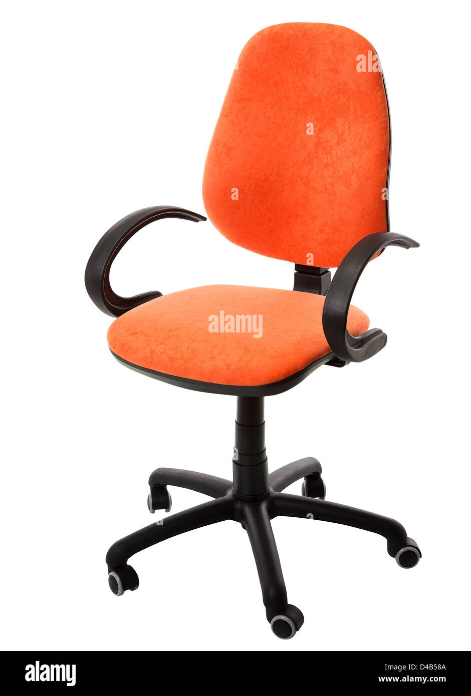 Bürostuhl, isoliert auf weiss Stockfoto