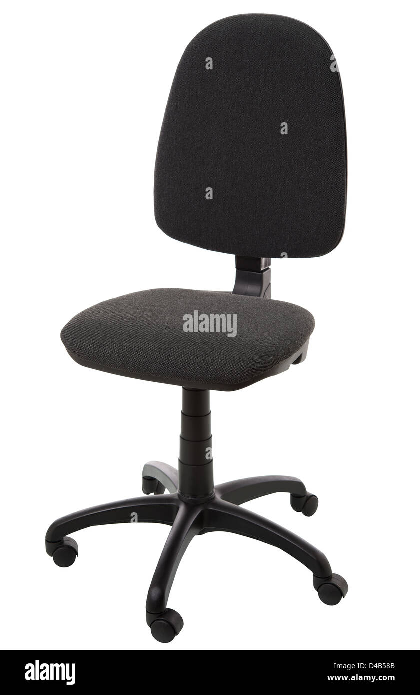 Bürostuhl, isoliert auf weiss Stockfoto