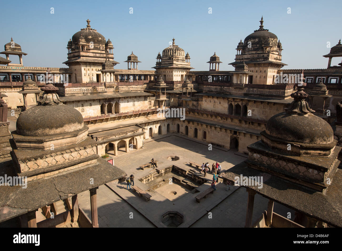 Jahangir Mahal innerhalb Orchha Forts, Orchha, Indien Stockfoto