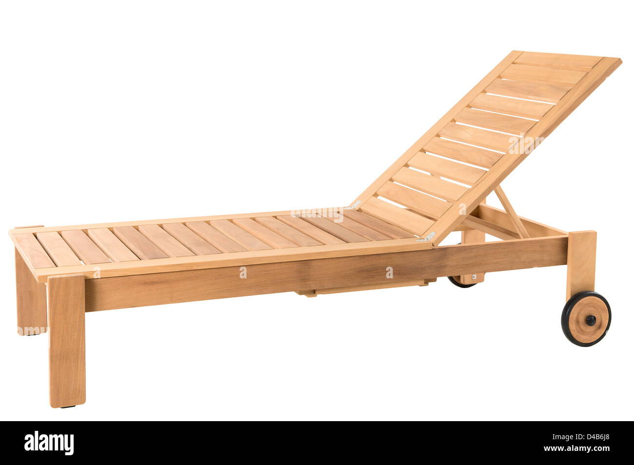 Liegestuhl, isoliert auf weiss Stockfoto