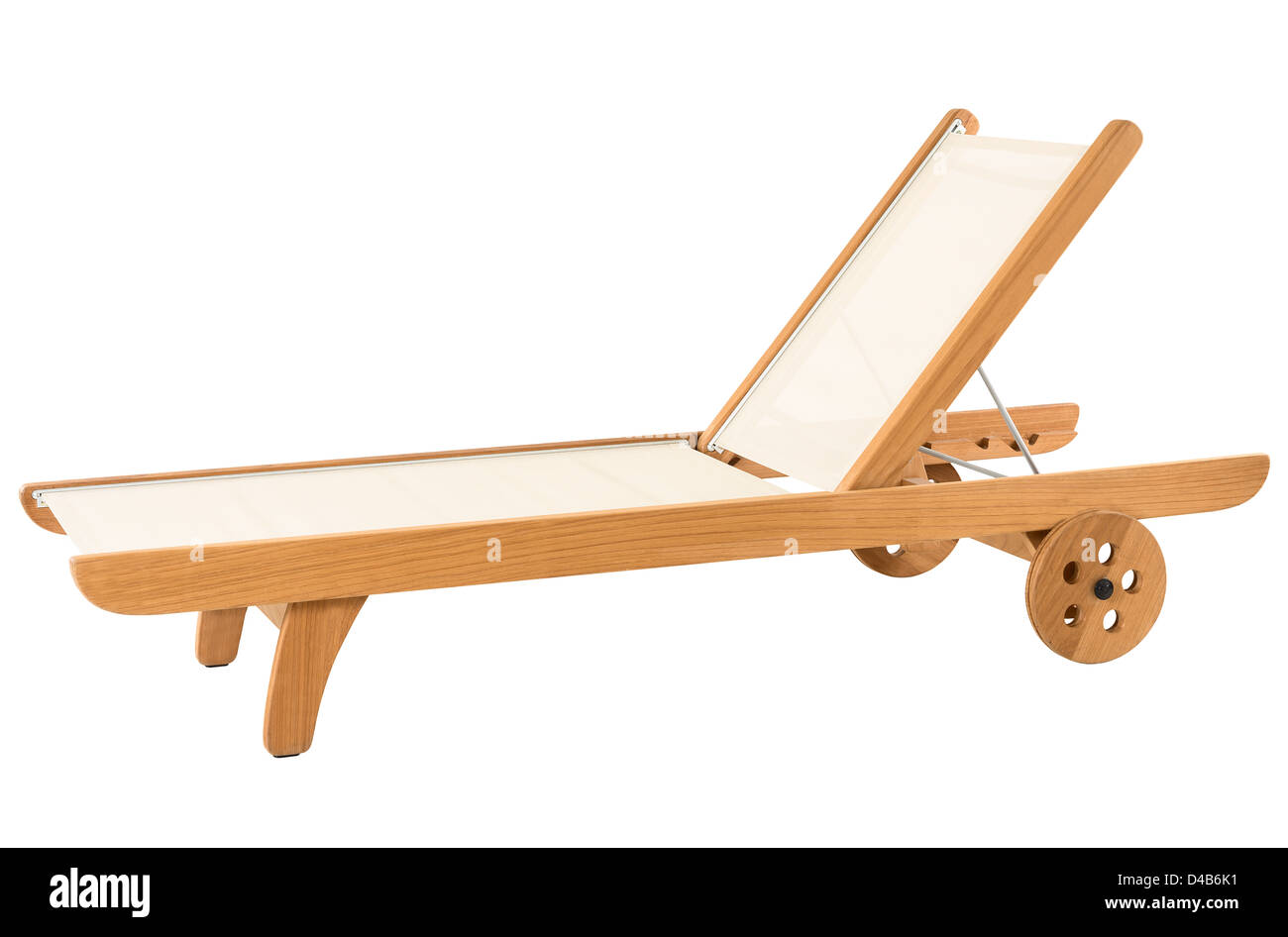 Liegestuhl, isoliert auf weiss Stockfoto