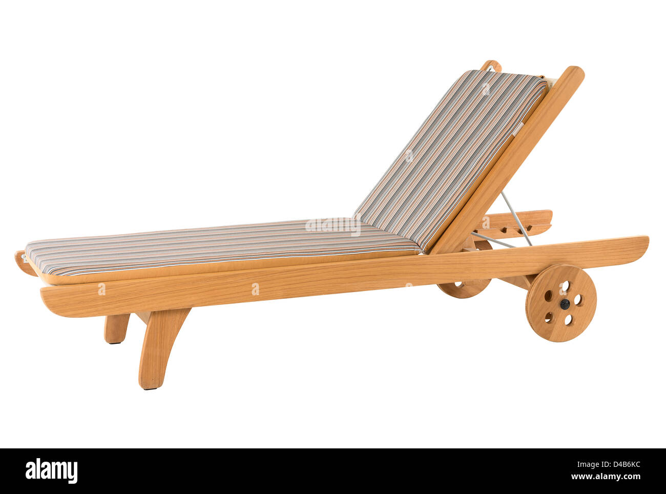 Liegestuhl, isoliert auf weiss Stockfoto