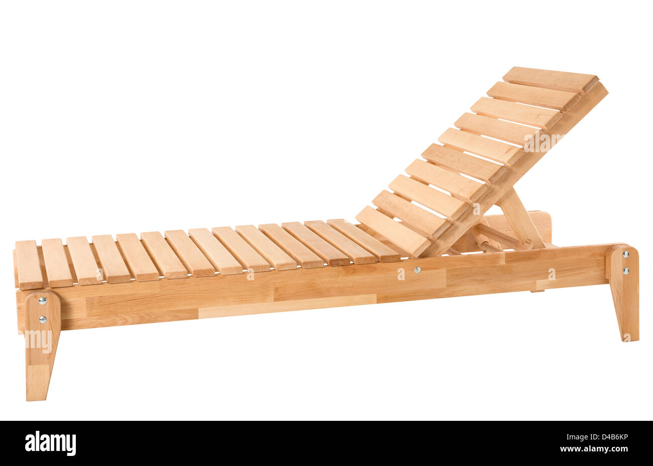 Liegestuhl, isoliert auf weiss Stockfoto