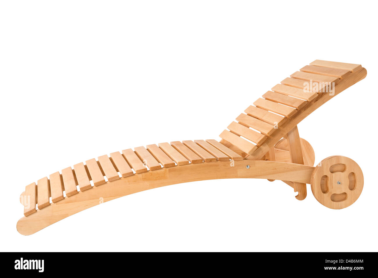 Liegestuhl, isoliert auf weiss Stockfoto