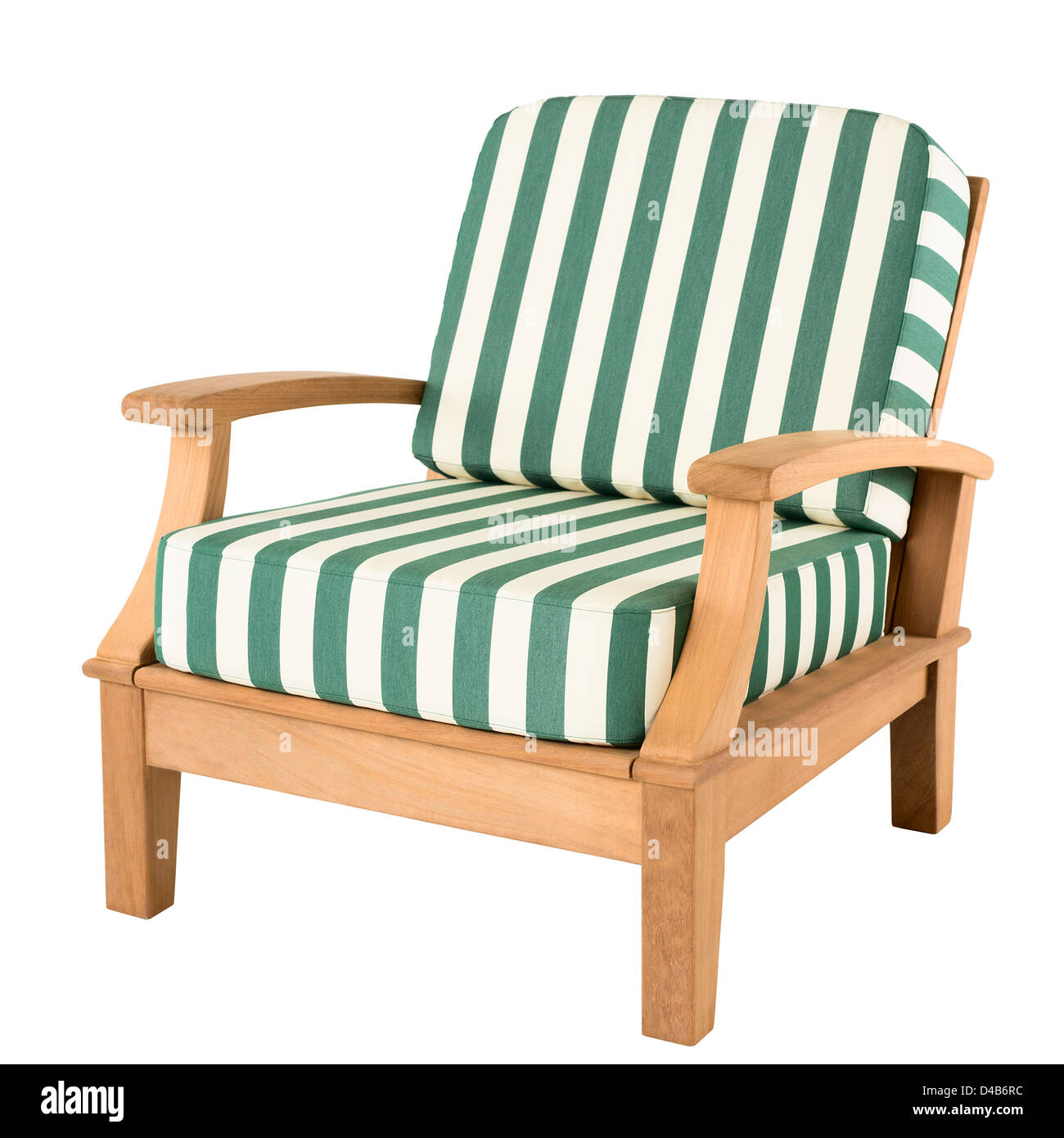 Holz Sessel isoliert auf weiss Stockfoto