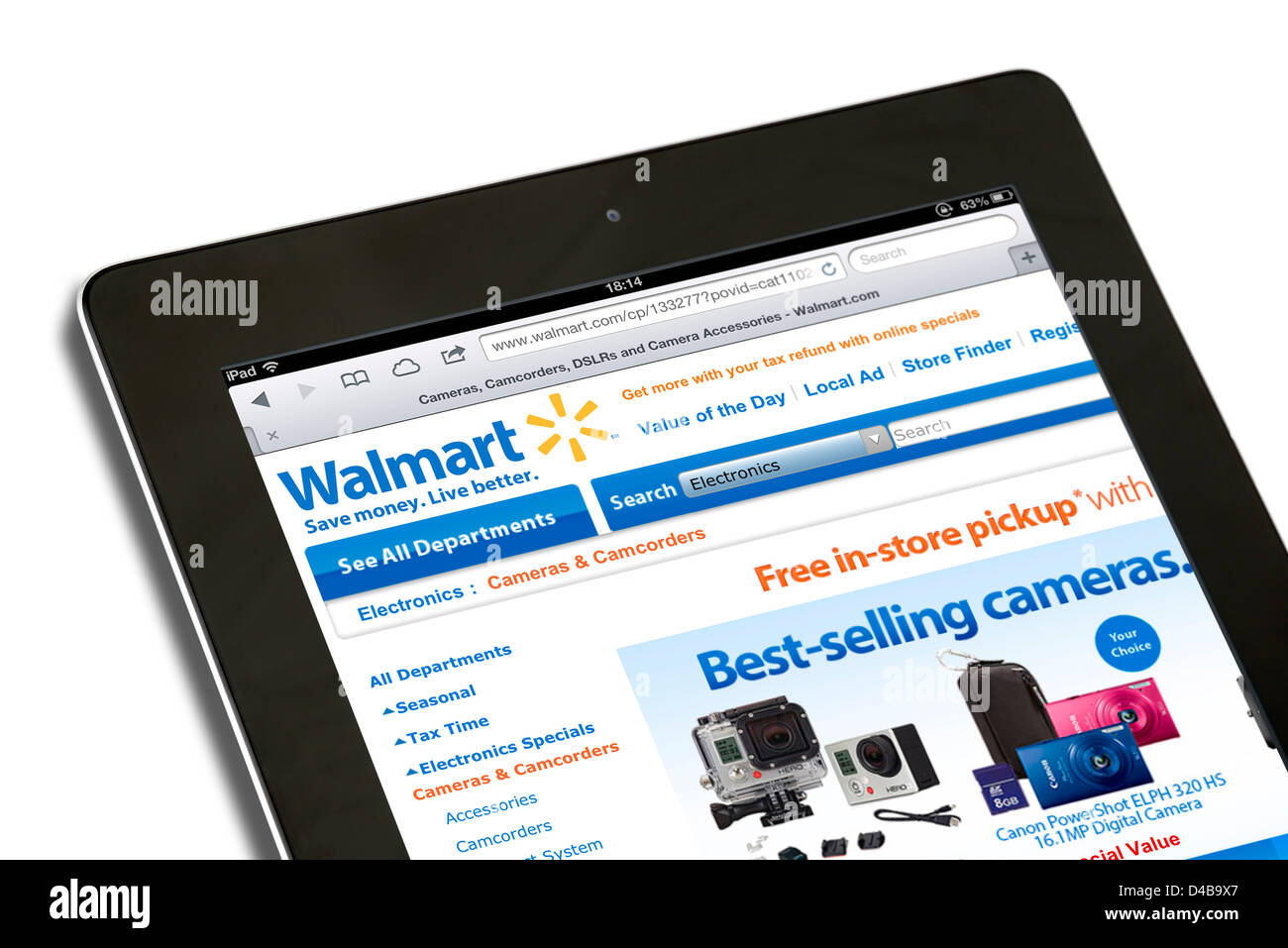 Online-Shopping auf der Website von Walmart.com, USA Stockfoto