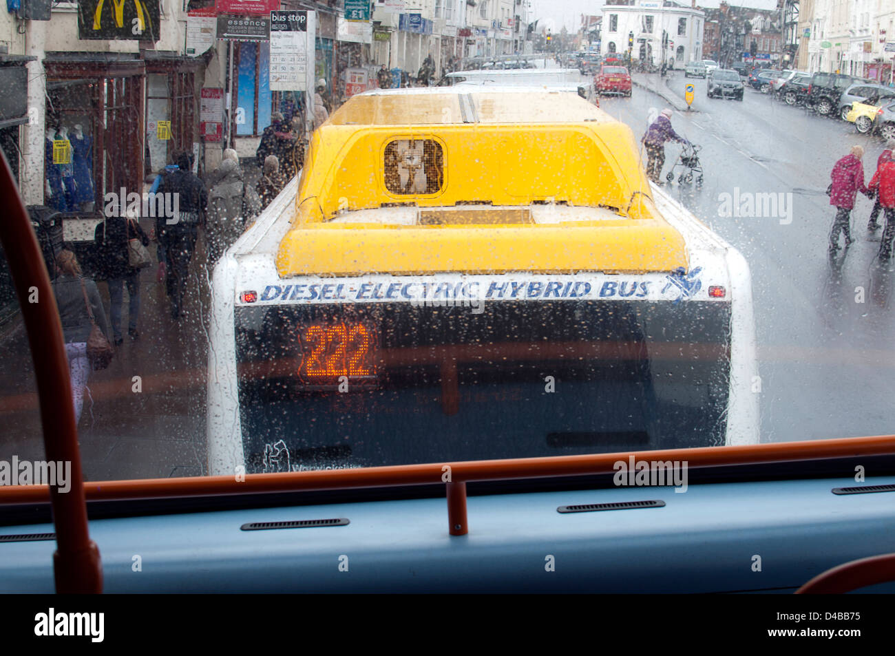 Diesel-elektrische Hybrid-bus Stockfoto
