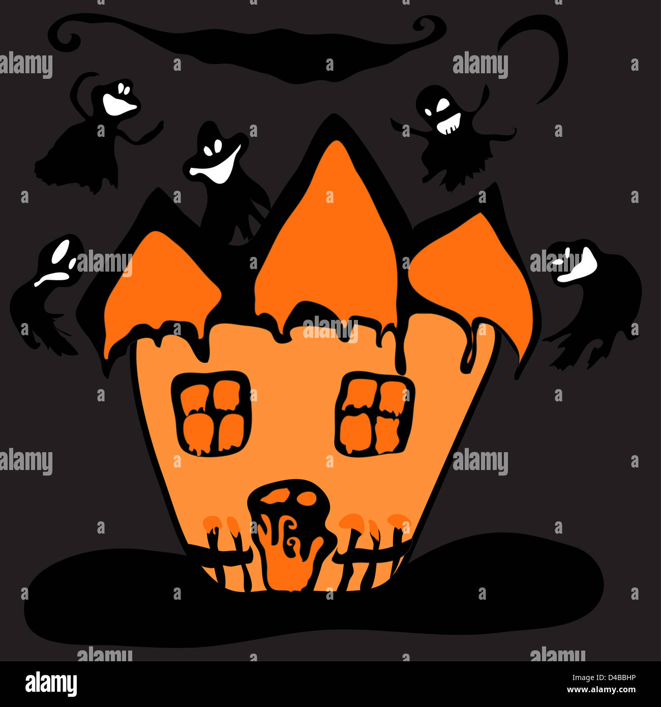 Halloween Hexe Spukhaus Stockfoto