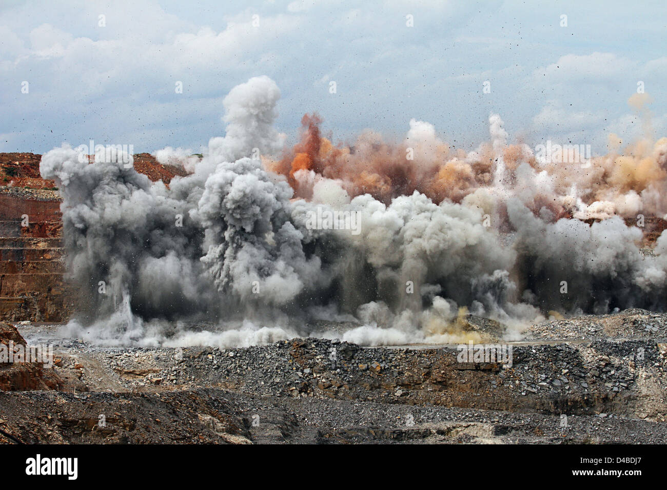 Strahlen in Kansanshi Tagebau Kupfer mir Kansanshi Mining PLC, eine Tochtergesellschaft der First Quantum. Stockfoto