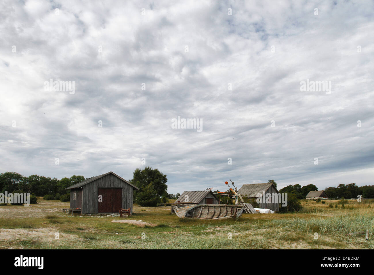 Reisen Sie Bilder Gotland und Färöer Inseln, Schweden. Kleines Fischerdorf-alte in Faro Island. Stockfoto