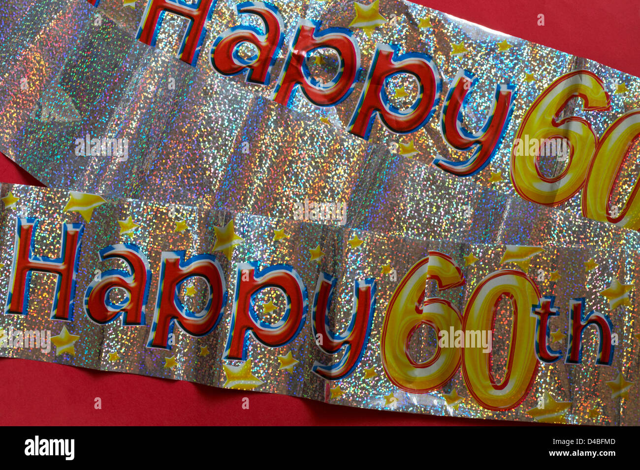 Happy 60th Birthday Banner Happy Sixtieth Birthday Banner Stockfoto